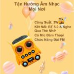 Loa bluetooth mini TK 200 âm thanh sống động, pin trâu, Bluetooth 5.0