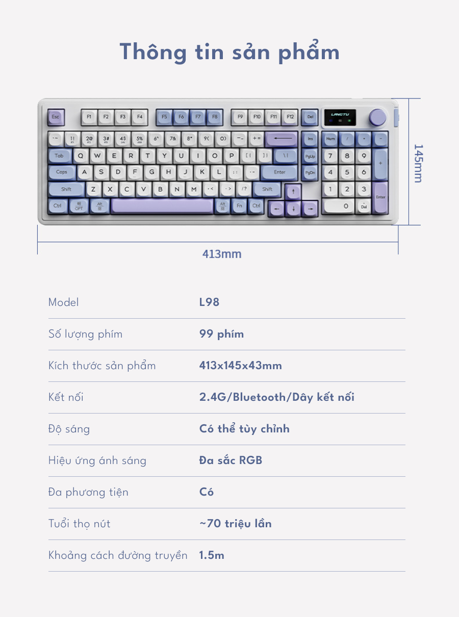 Bàn phím giả cơ Langtu L98