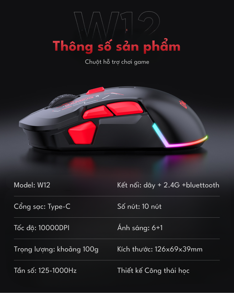 Chuột Gaming MKESPN W12
