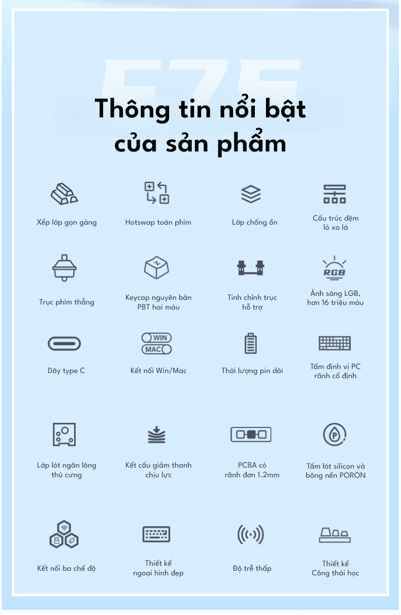 Bàn phím cơ Aula F75