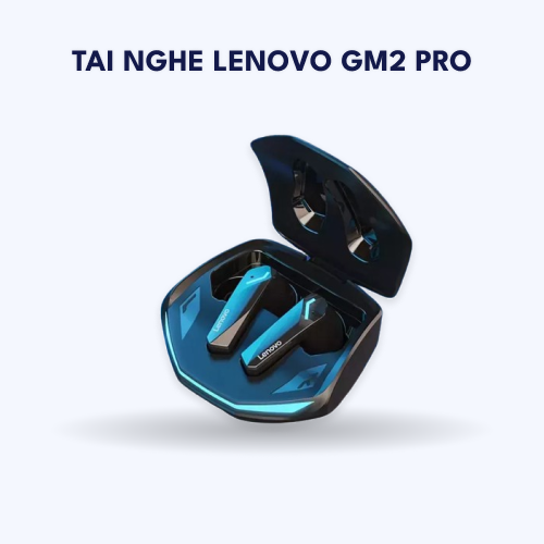 Tai nghe không dây LENOVO GM2 PRO Bluetooth 5.3 TWS chơi game HD âm thanh nổi có đèn RGB và Micro – Màu Đen