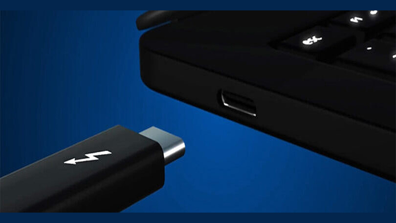 USB-C và biểu tượng hình tia sét