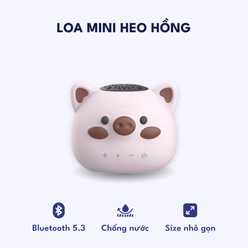 Loa Mini Bluetooth – Loa Hình Thú Heo Hồng TK450