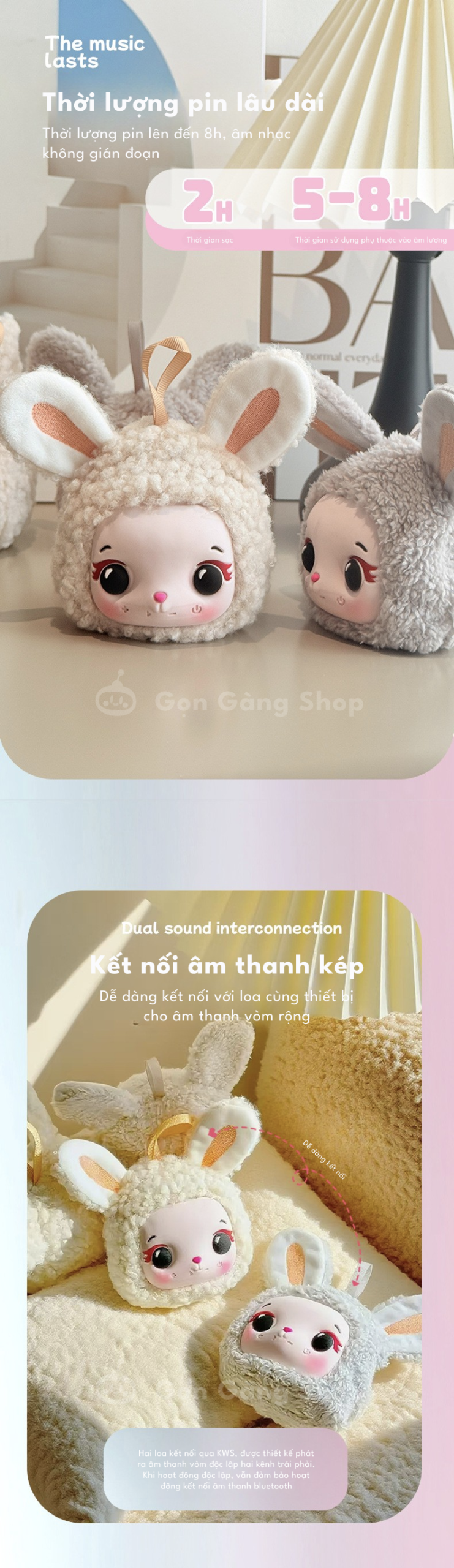Loa mini bluetooth Thỏ Thị Trấn