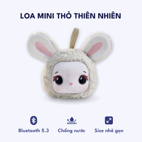 Loa Mini Bluetooth 5.3 – Loa Hình Thú Thỏ Thiên Nhiên PT-42