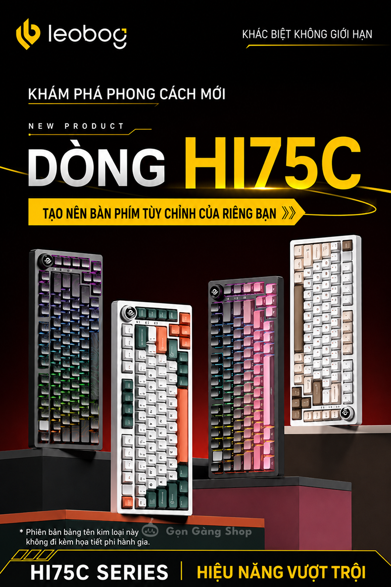 Bàn phím cơ nhôm Leobog Hi75C - 3 mode kết nối - LED RGB