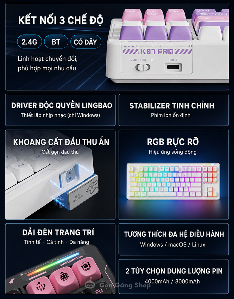 Bàn phím cơ Lingbao K87