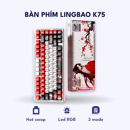Bàn phím Lingbao K75 – Trang Do Den