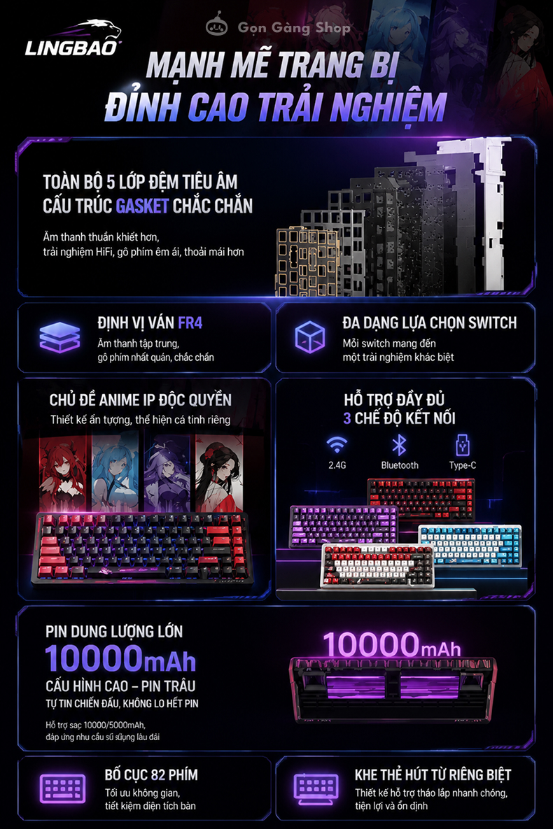 Bàn phím cơ Lingbao K75