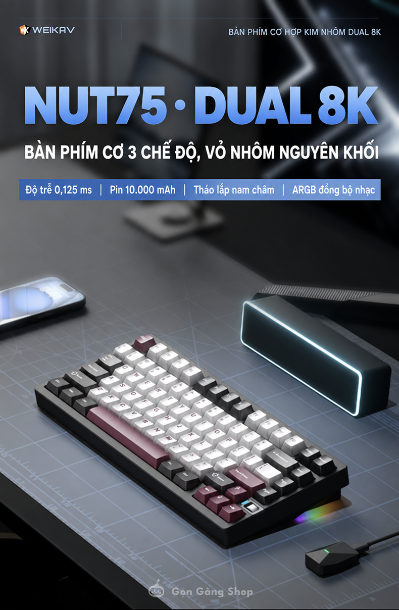 Bàn phím cơ Weikav Nut75